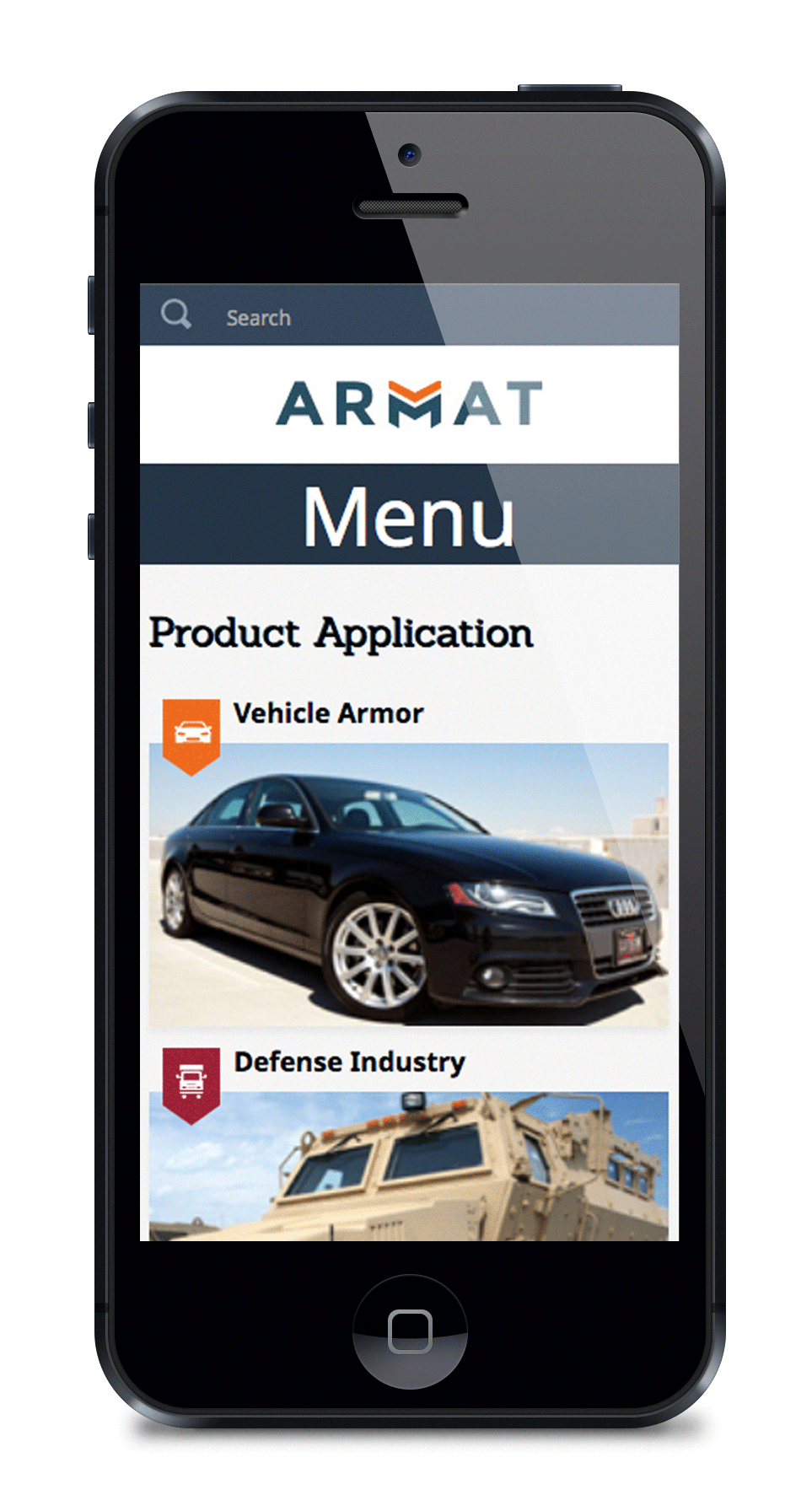 mobile version for armat website with the use of wordpress responsive design