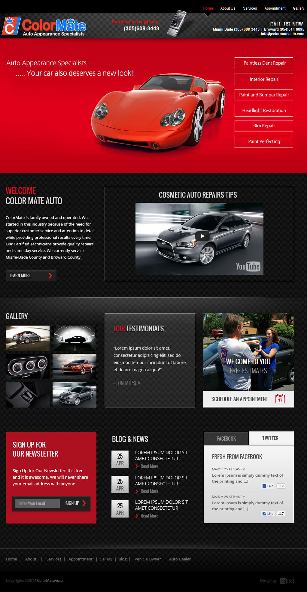 ColorMate Auto website redesign