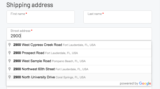 address auto-complete
