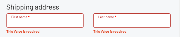 checkout field validation